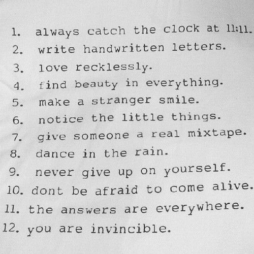 simple rules for a life touched with loveliness…