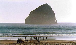 English: Haystack Rock near Cape Kiwanda, Oreg...